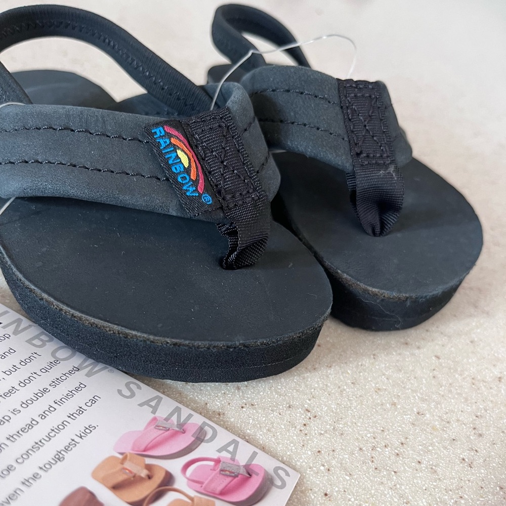 Rainbow Kids Black Sandals